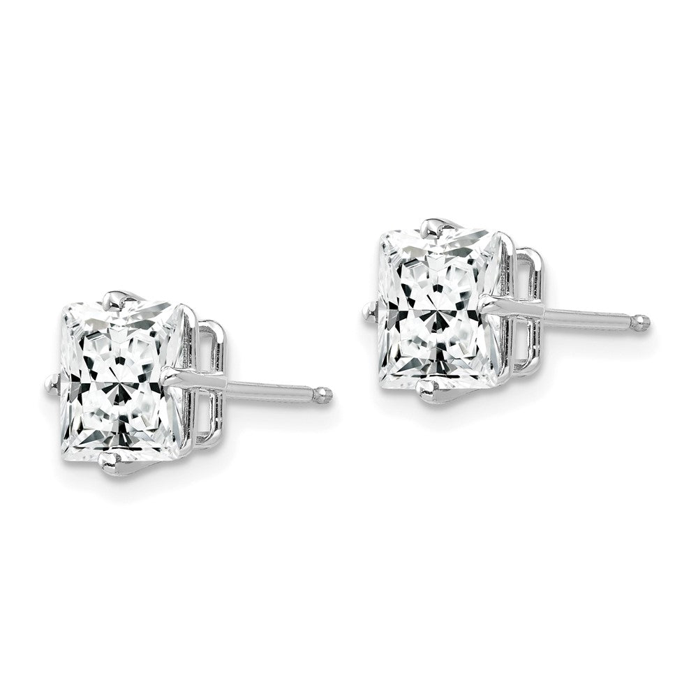 14K Weißgold Ohrringe mit Zirkonia, 7 mm