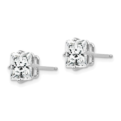 14K Weißgold Ohrringe mit Zirkonia, 7 mm