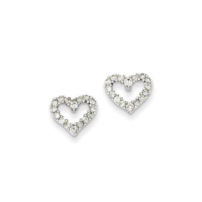 14K Weißgold Ohrringe mit echten Diamanten in Herzform