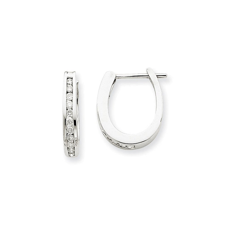 14K Weißgold Creolen mit echten Diamanten