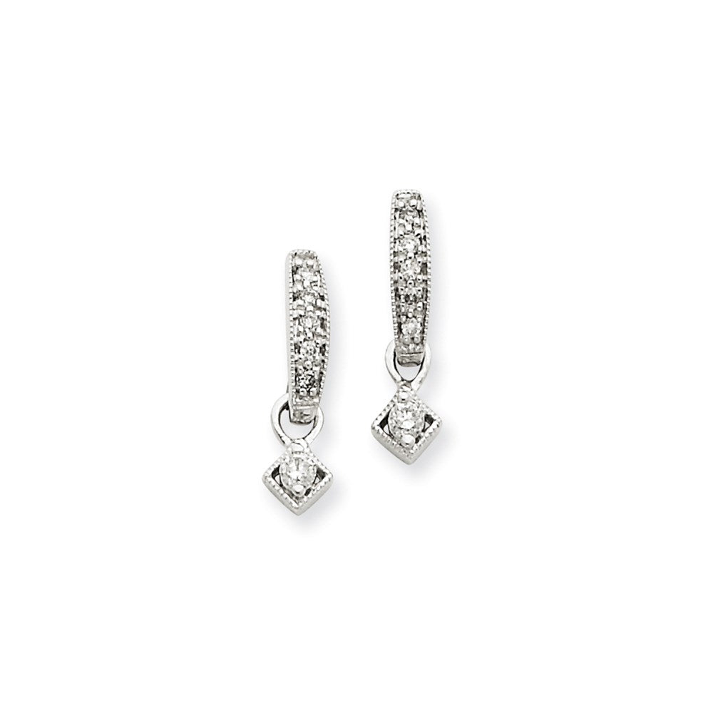 14K Weißgold Diamant-Ohrringe