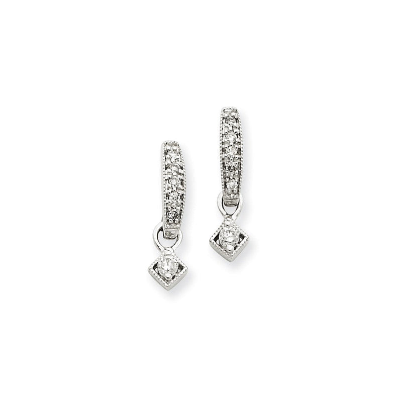 14K Weißgold Diamant-Ohrringe