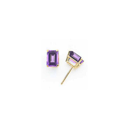 14K Weißgold Ohrringe mit Tsavorit im Smaragdschliff, 7 x 5 mm