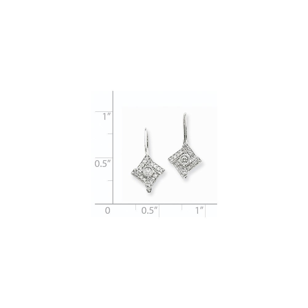 14K Weißgold Vintage Ohrringe mit echten Diamanten
