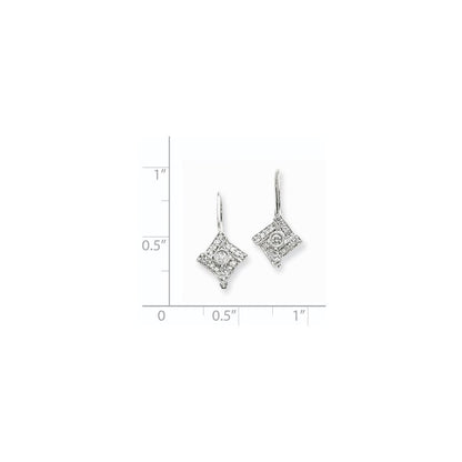 14K Weißgold Vintage Ohrringe mit echten Diamanten