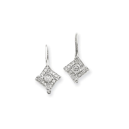 14K Weißgold Vintage Ohrringe mit echten Diamanten