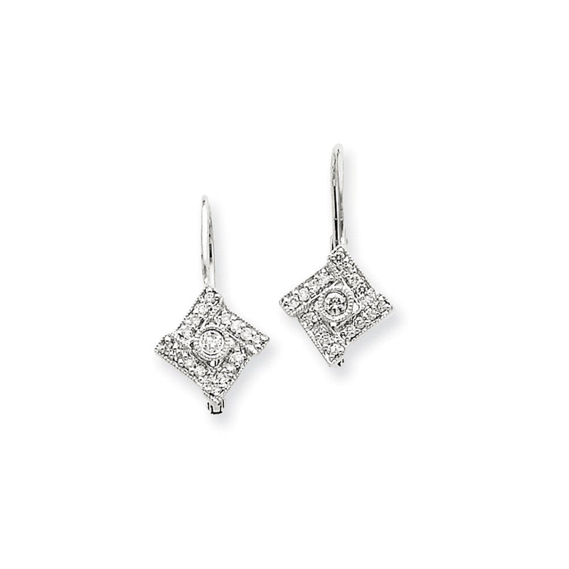 14K Weißgold Vintage Ohrringe mit echten Diamanten