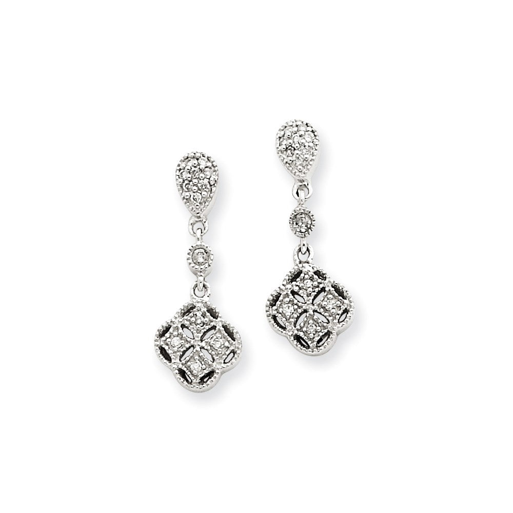 14K Weißgold Vintage Diamant-Ohrhänger
