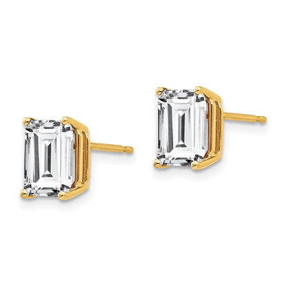 14K Gelbgold Ohrringe mit 8x6 mm Zirkonia im Radiant-Schliff