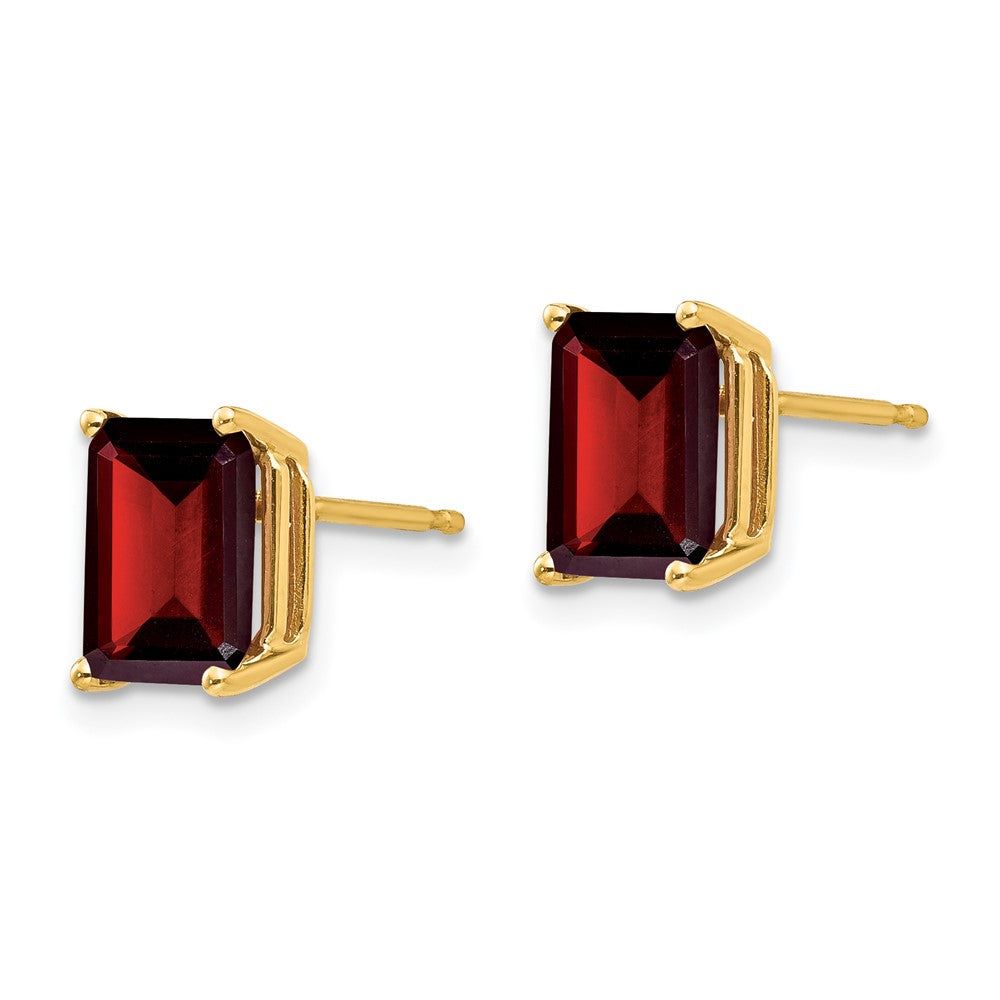 14K Gelbgold Ohrringe mit 8x6 mm Granat