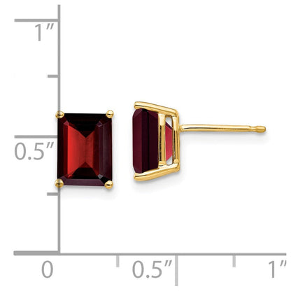 14K Gelbgold Ohrringe mit 8x6 mm Granat
