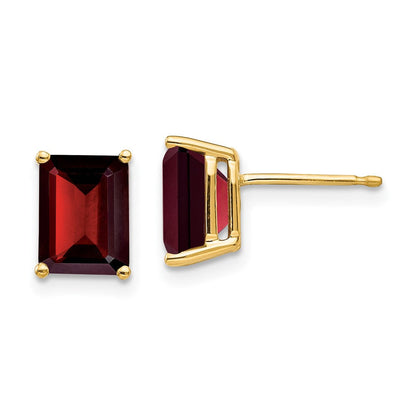 14K Gelbgold Ohrringe mit 8x6 mm Granat