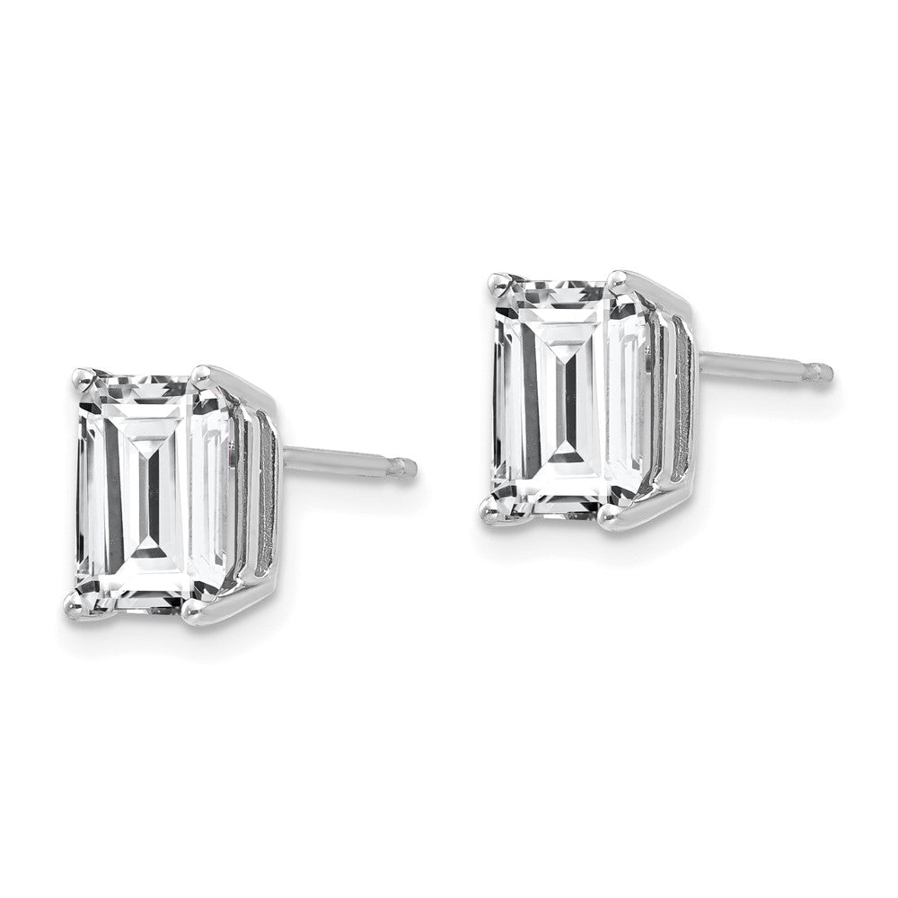 14K Weißgold Ohrringe mit 8x6 mm Zirkonia im Radiant-Schliff