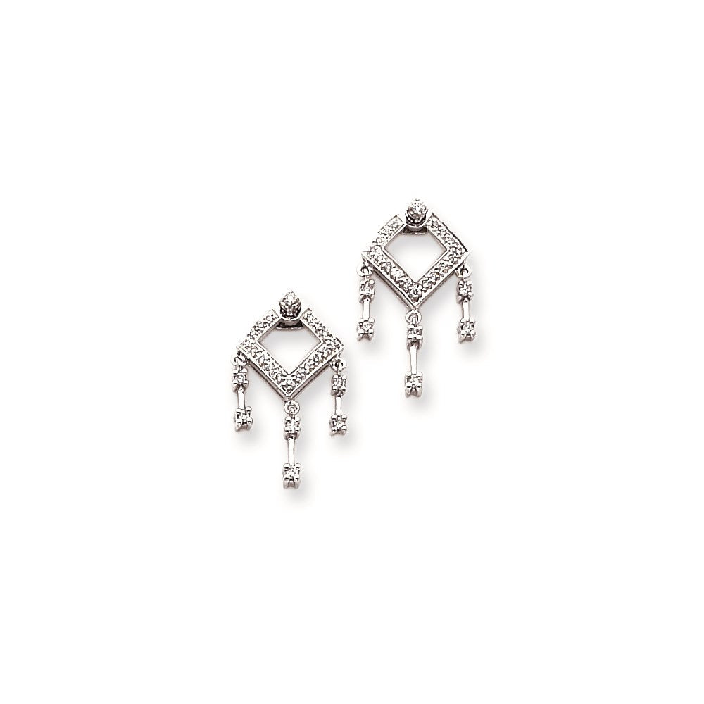 14K Weißgold Vintage Diamant-Ohrhänger, echt