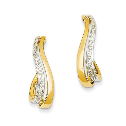 Ohrstecker aus 14K Gelbgold mit Rhodiumbeschichtung und echten Diamanten