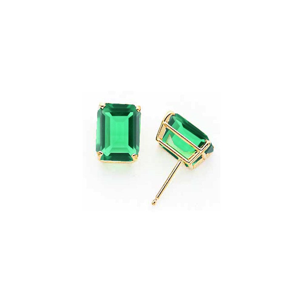 14K Gelbgold Ohrringe mit Fassung für 10x8mm Mount-St.-Helens-Steine im Smaragdschliff