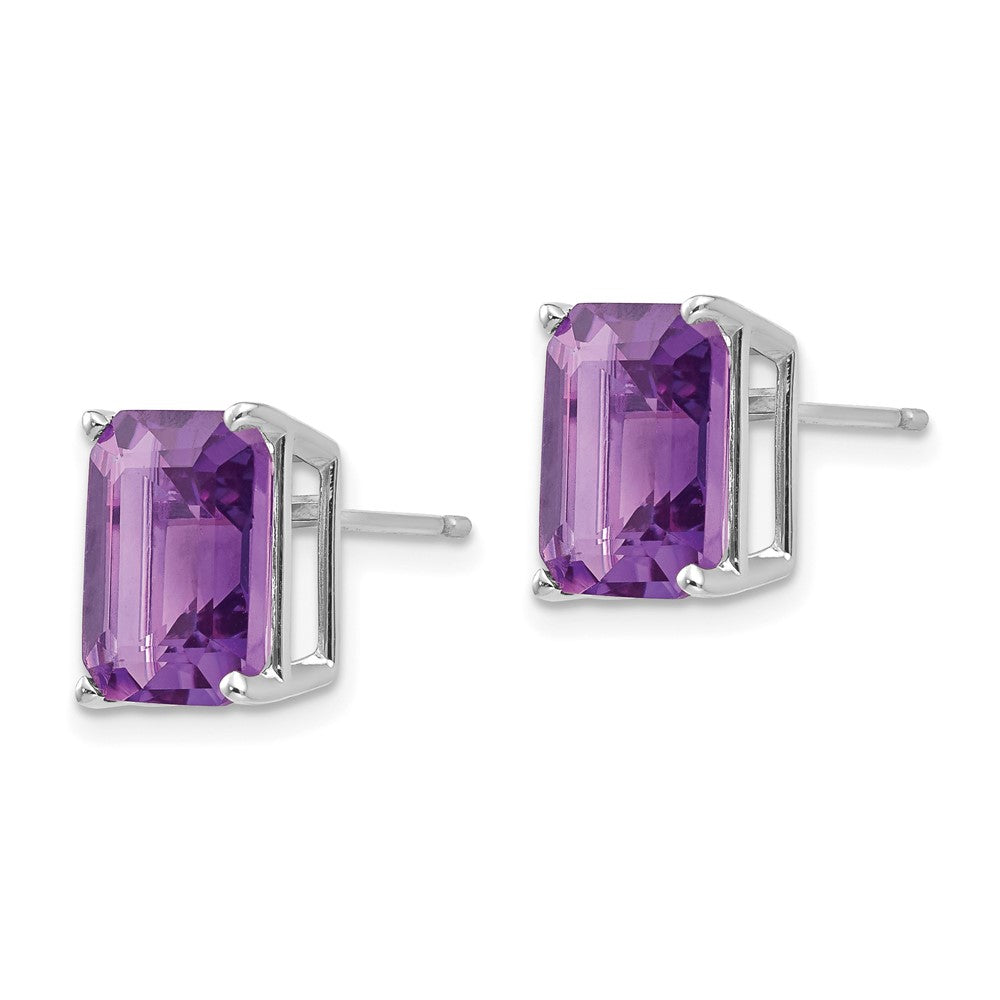 14K Gelbgold Ohrstecker mit Amethyst im Emerald-Cut