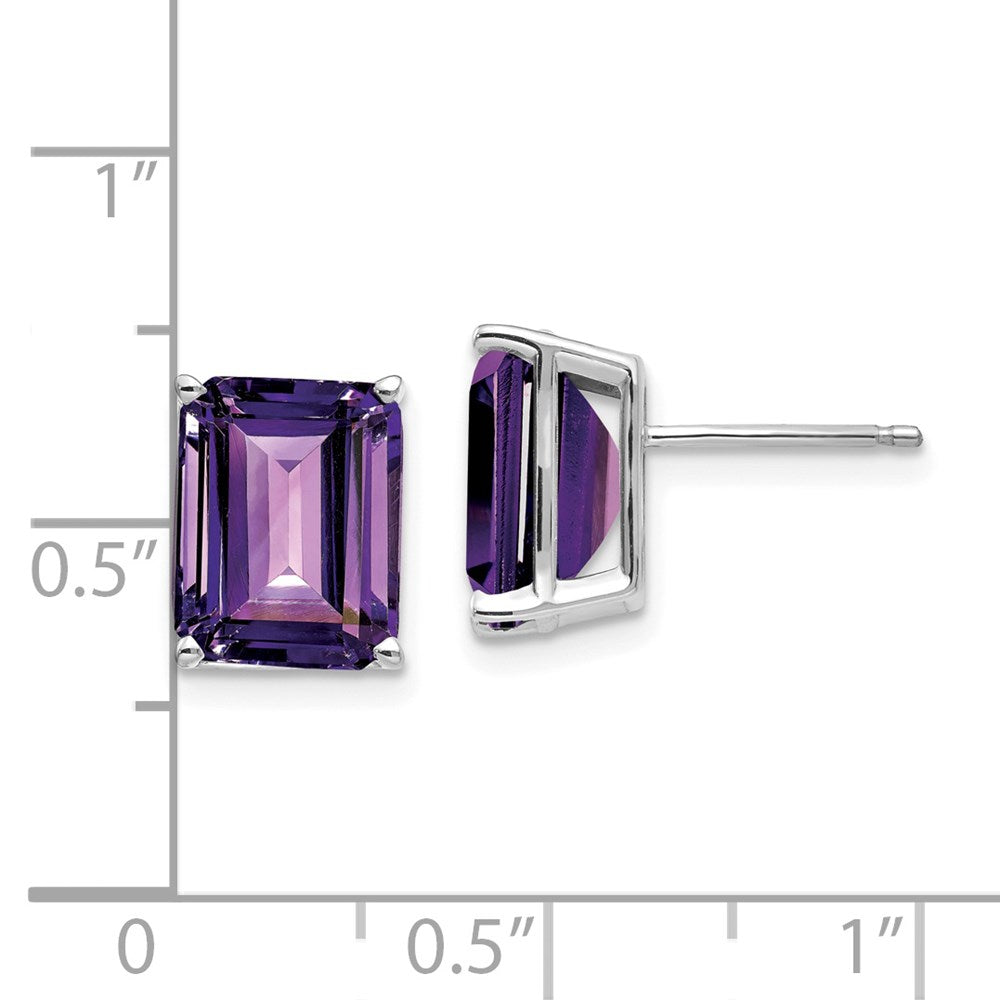 14K Gelbgold Ohrstecker mit Amethyst im Emerald-Cut