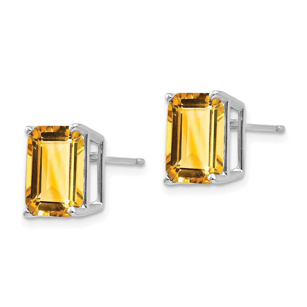 14K Gelbgold Ohrstecker mit Citrin im Smaragdschliff