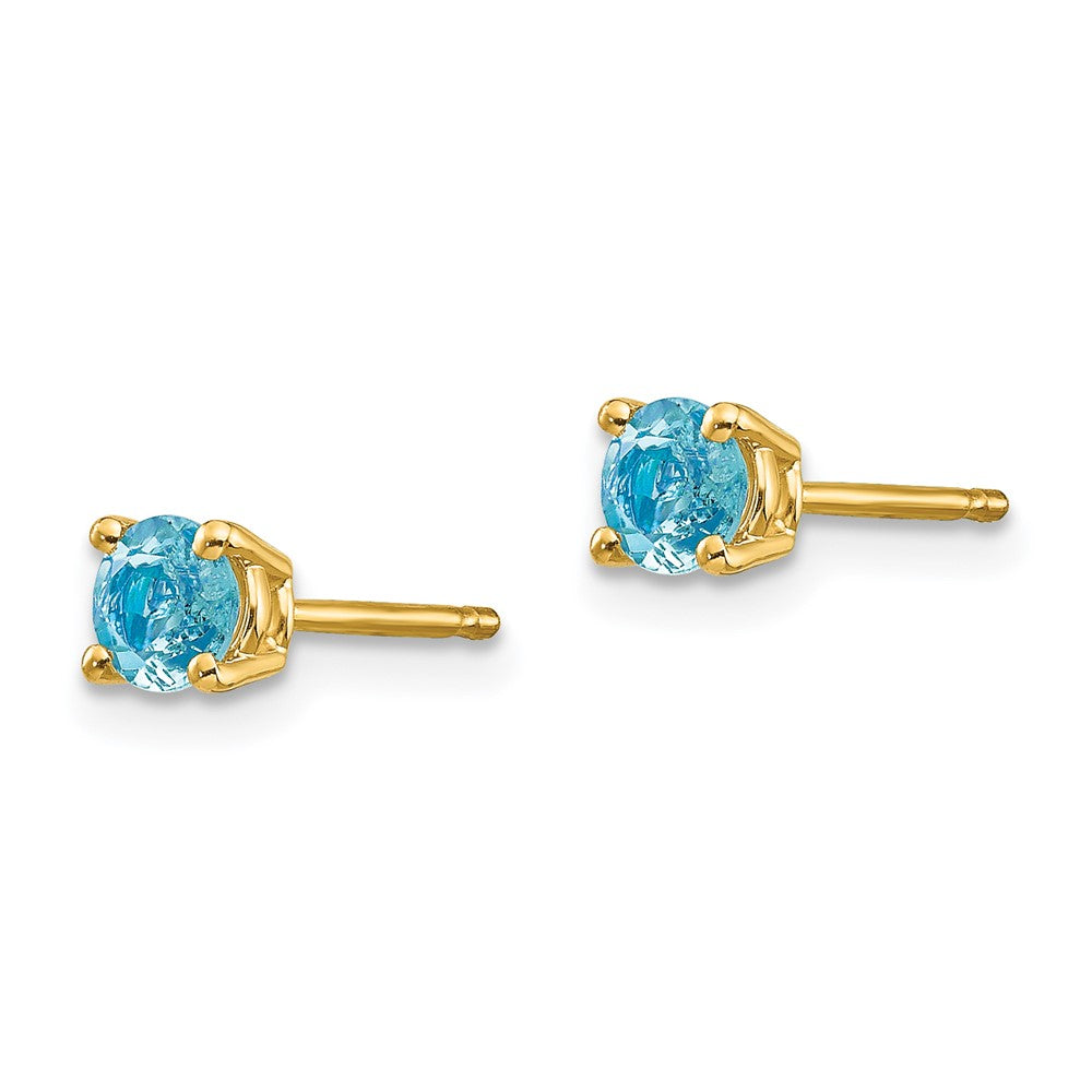 14K Gelbgold Aquamarin-Ohrstecker