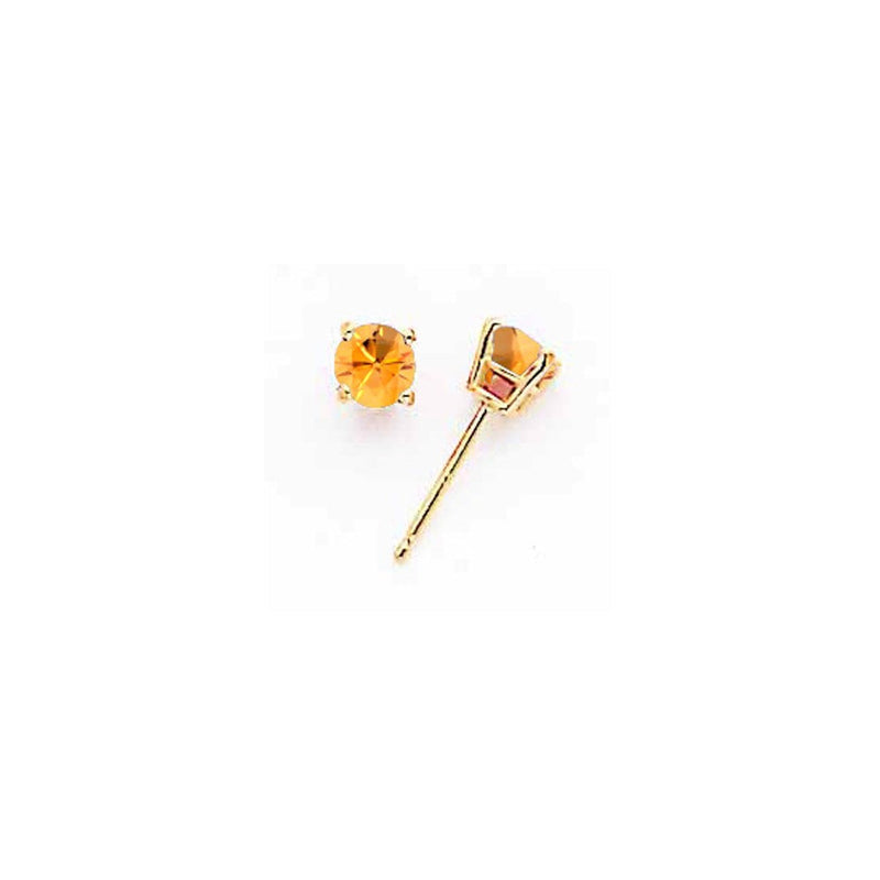 14K Gelbgold Citrin rund Ohrstecker