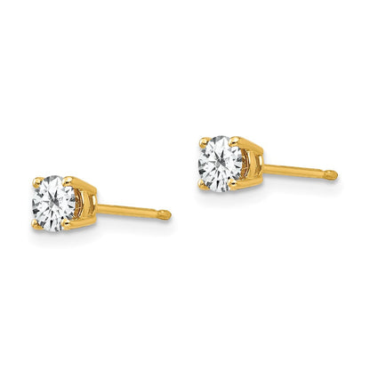 14K Gelbgold Ohrstecker mit Zirkonia, 4 mm