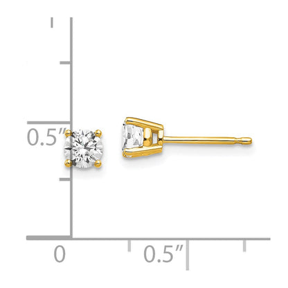 14K Gelbgold Ohrstecker mit Zirkonia, 4 mm