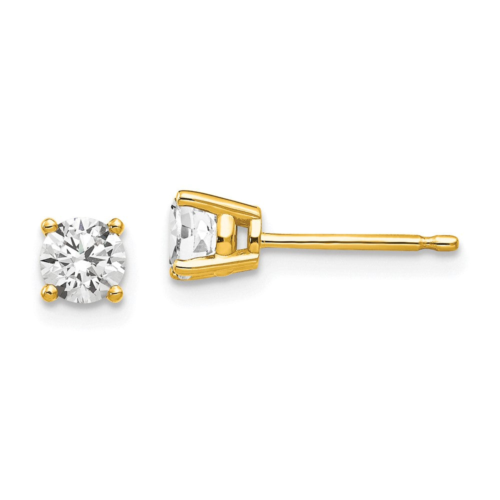 14K Gelbgold Ohrstecker mit Zirkonia, 4 mm