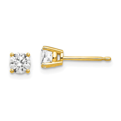 14K Gelbgold Ohrstecker mit Zirkonia, 4 mm
