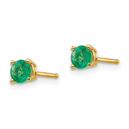 14K Gelbgold Ohrstecker mit Smaragd