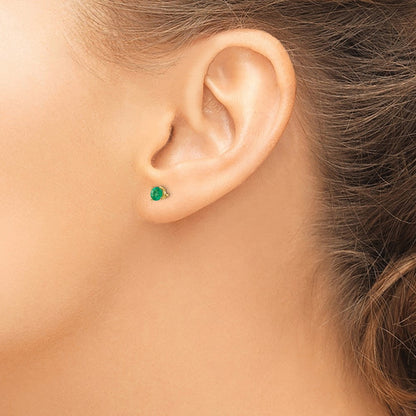 14K Gelbgold Ohrstecker mit Smaragd