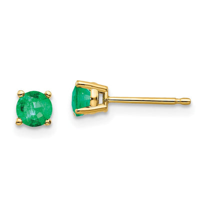14K Gelbgold Ohrstecker mit Smaragd