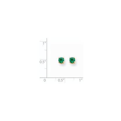 14K Gelbgold Ohrringe mit Smaragd, 4 mm