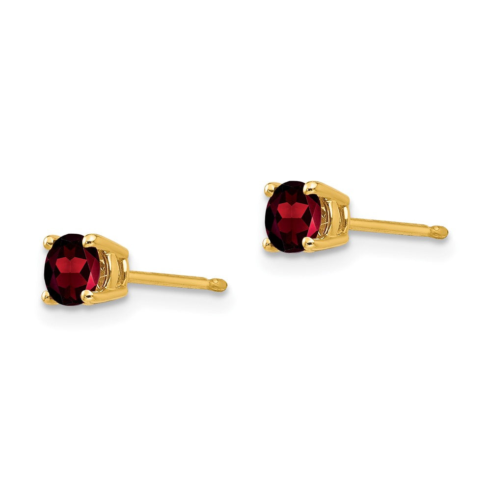 14K Gelbgold Ohrringe mit 4-mm-Granat