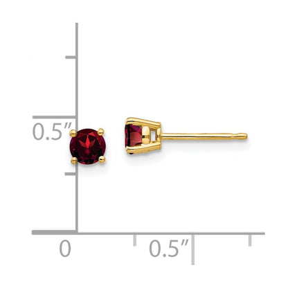 14K Gelbgold Ohrringe mit 4-mm-Granat