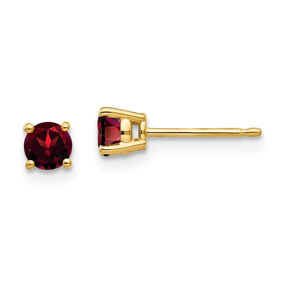 14K Gelbgold Ohrringe mit 4-mm-Granat