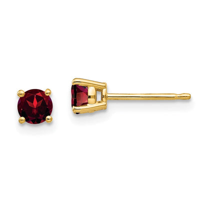 14K Gelbgold Ohrringe mit 4-mm-Granat
