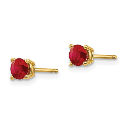 14K Gelbgold Rubin-Ohrstecker