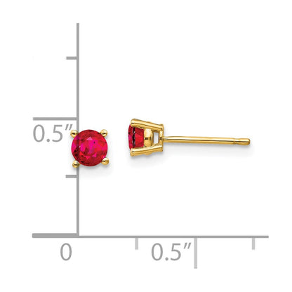 14K Gelbgold Rubin-Ohrstecker