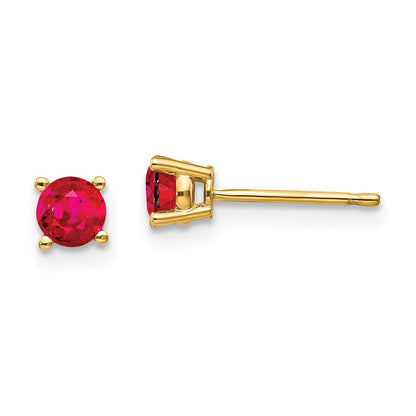 14K Gelbgold Rubin-Ohrstecker