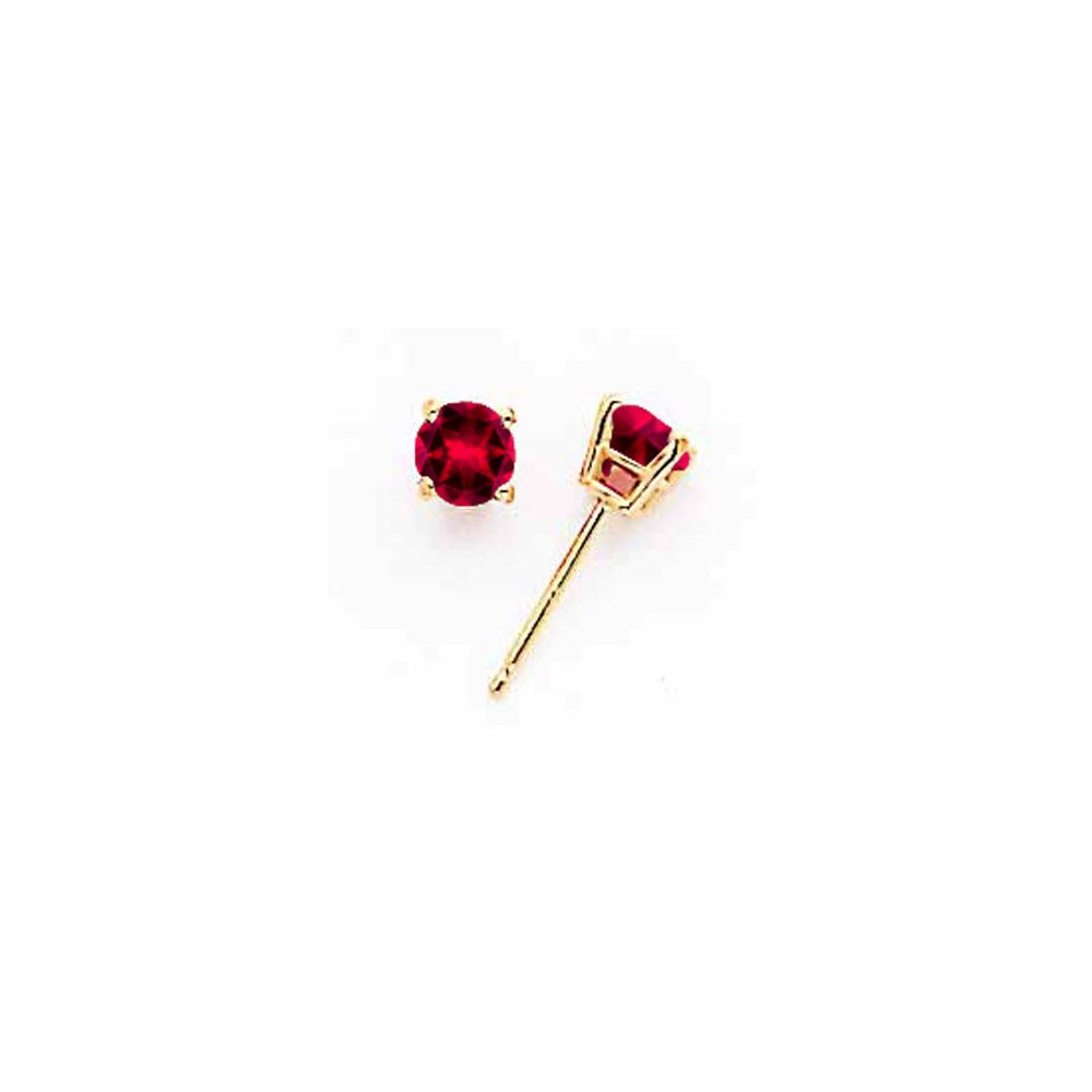 14K Gelbgold Ohrringe mit 4-mm-Rubinen