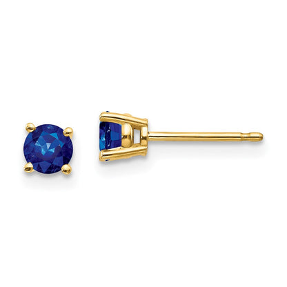 14K Gelbgold Saphir-Ohrstecker