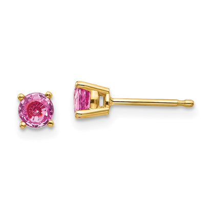14K Gelbgold Ohrringe mit rosa Saphir