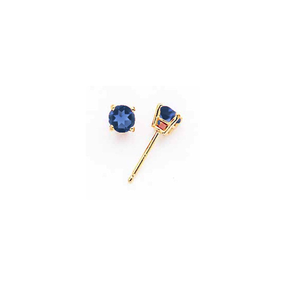 14K Gelbgold Ohrringe mit 4-mm-Saphir