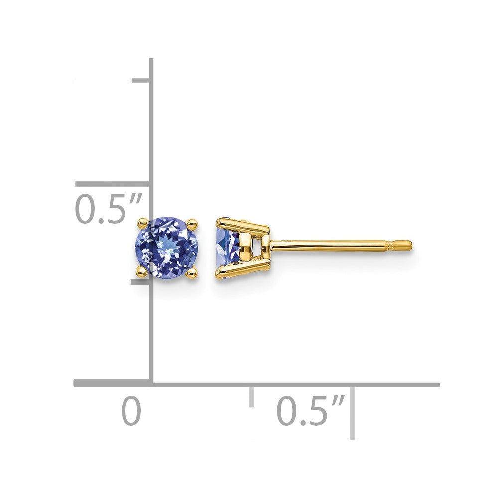 14K Gelbgold Tansanit Ohrringe