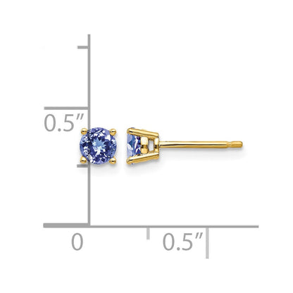 14K Gelbgold Tansanit Ohrringe