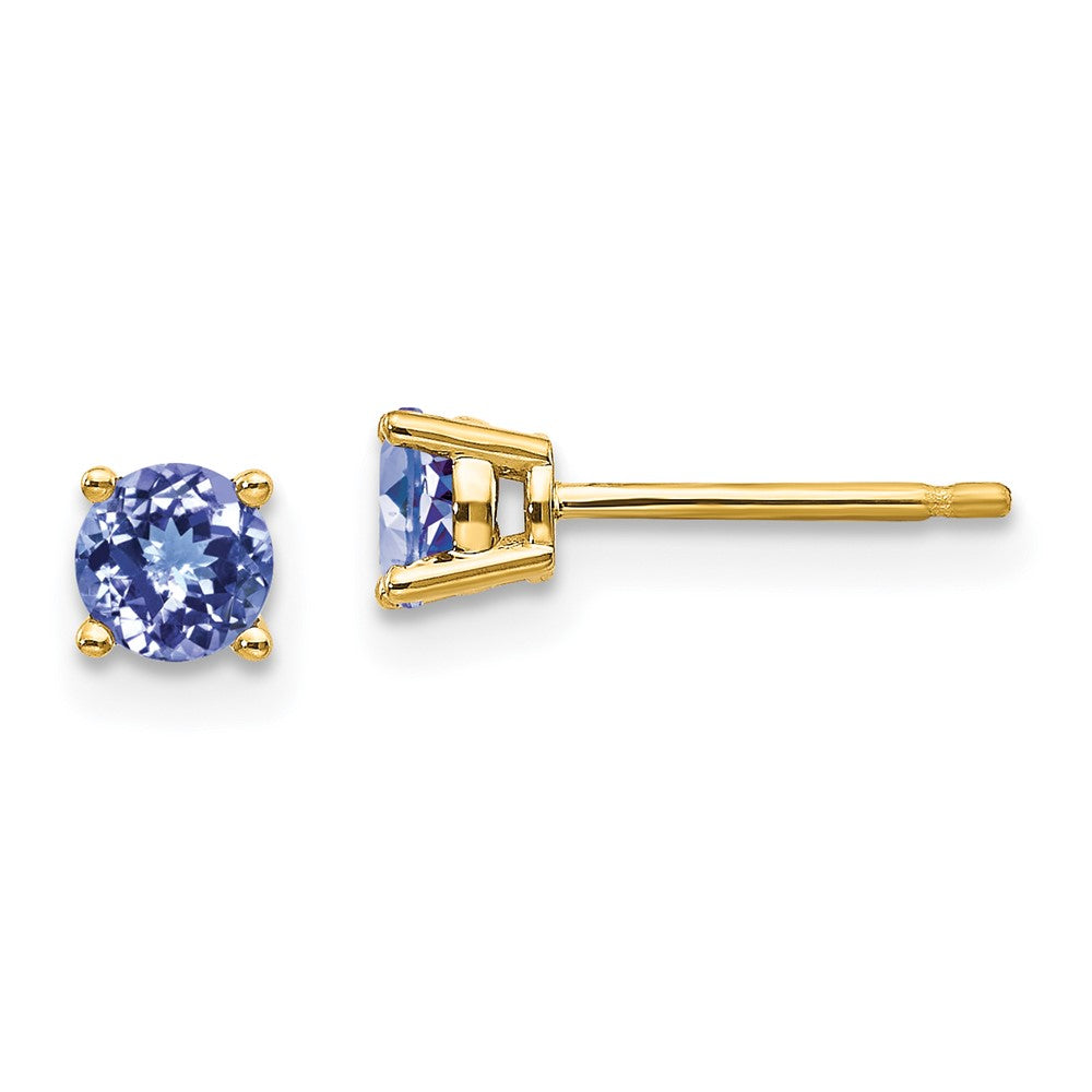 14K Gelbgold Tansanit Ohrringe