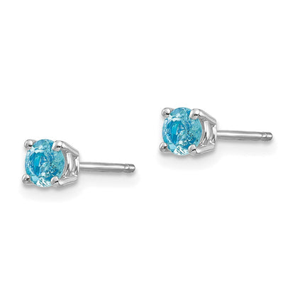 14K Weißgold Aquamarin Ohrstecker