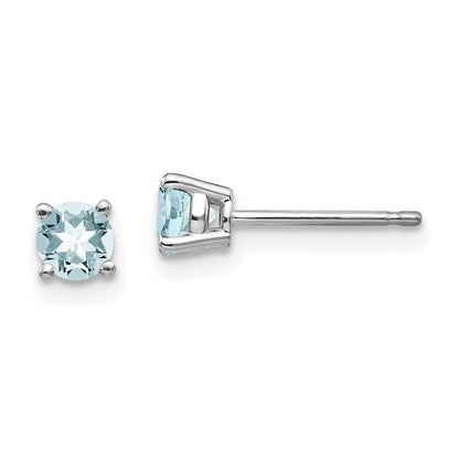 14K Weißgold Aquamarin Ohrstecker