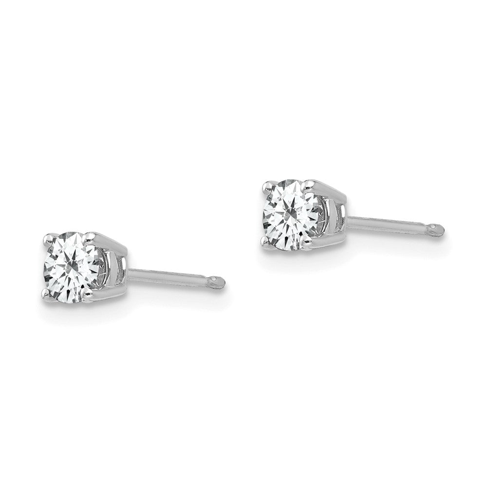 14K Weißgold Ohrstecker mit Zirkonia, 4 mm